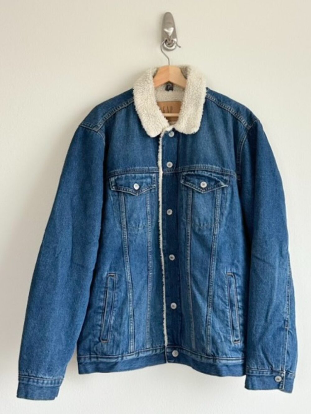Vintage GAP Sherpa-Lined Denim Jacket  Size XL